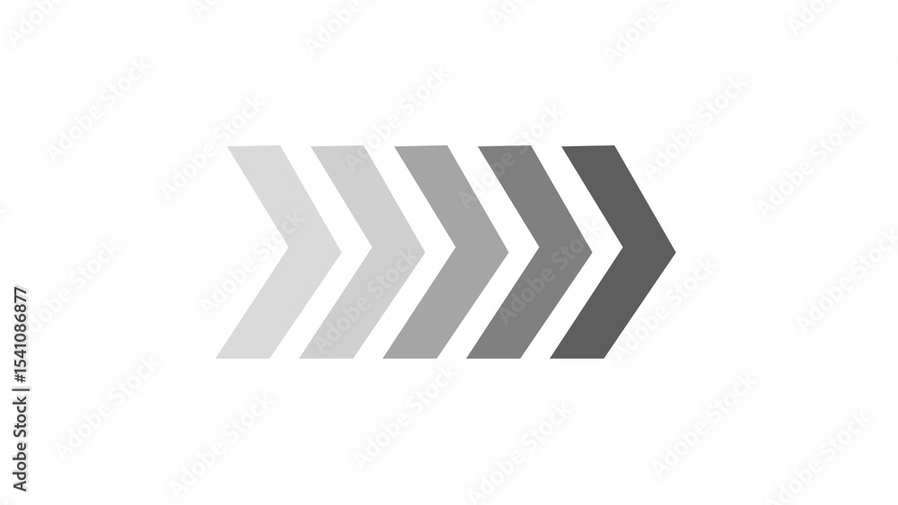 Aufkleber simple arrow progression icon showing direction and movement concept isolated on a clean white backg