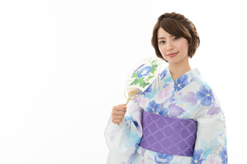 若い女性　浴衣
