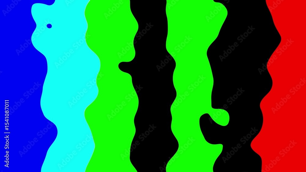 Poster abstract colorful wavy stripes in primary color palette suitable for backgrounds and digital design 