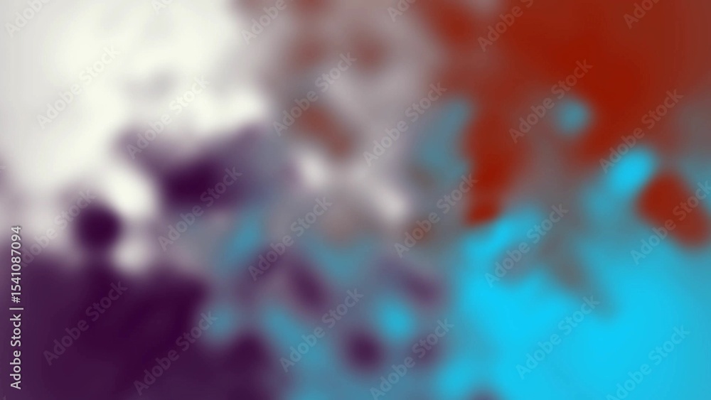 Poster abstract color background with blurred shapes and gradients featuring hues of blue red purple and wh