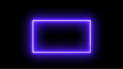 Glowing neon purple rectangle frame against a black background with futuristic and modern aesthetics ready to use in multiple creative designs