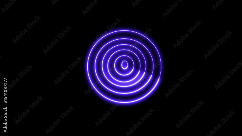 Poster abstract neon purple circle light illustration design on black background perfect for digital tech c
