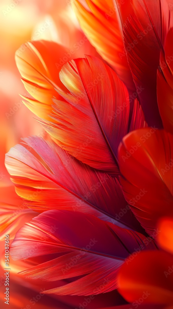 Canvas Prints digital technology red abstract feather wave illustration poster background