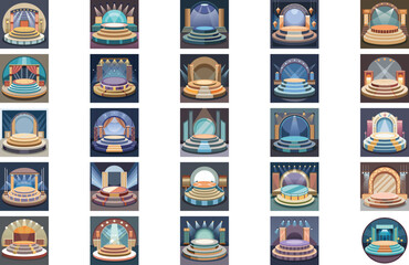 Fototapeta premium set mockup stage design. 