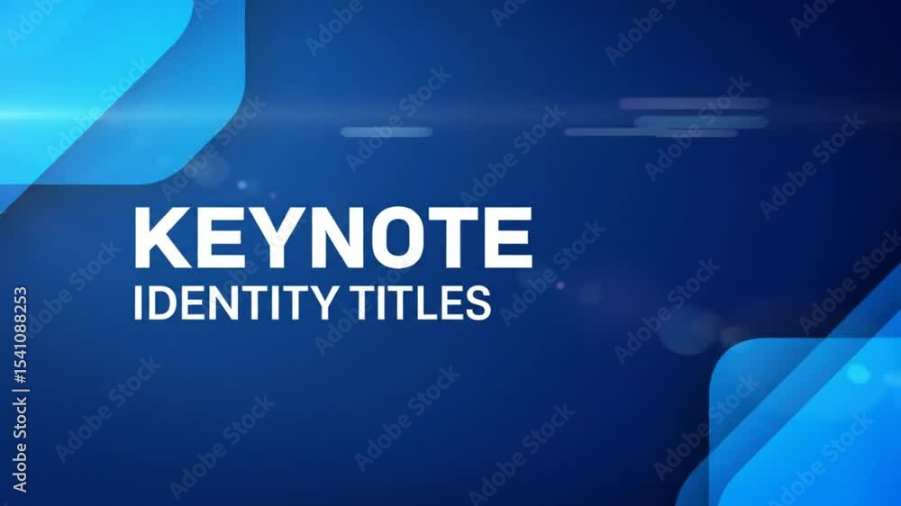 Poster dynamic keynote identity title sequence with blue geometric shapes and lens flares