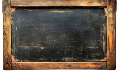 Rustic chalkboard with a weathered wooden frame adds a vintage charm to any space