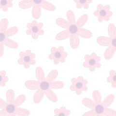 Vector background of flowers. Pink daisy flowers.
