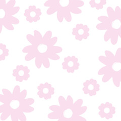 Vector background of flowers. Pink daisy flowers.