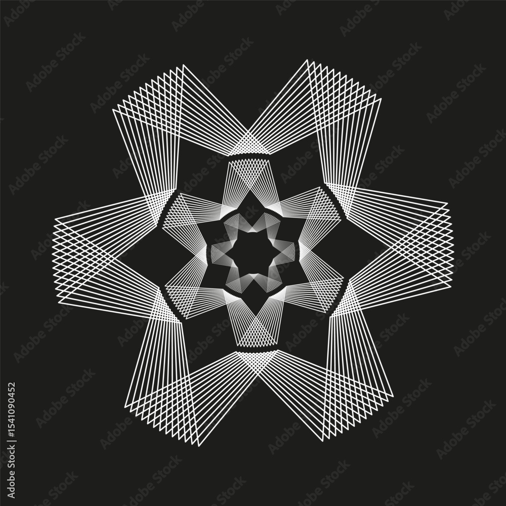 Poster wireframe star icon. symmetric mesh structure. abstract 3d vector. bold geometric form.