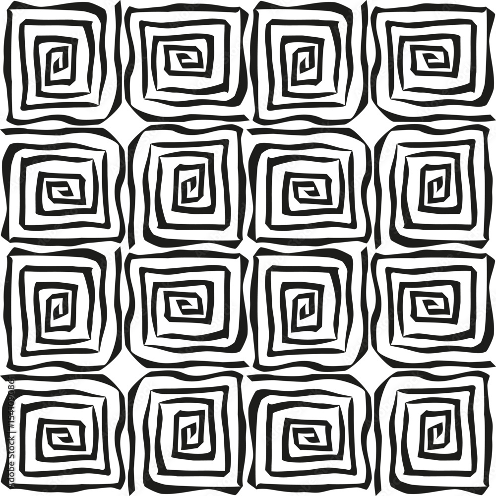 Poster square spiral icon. repeating geometry figure. optical abstract shape. vector motion form.