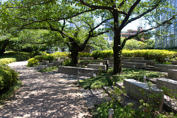 Vibrant Japanese cityscape.
