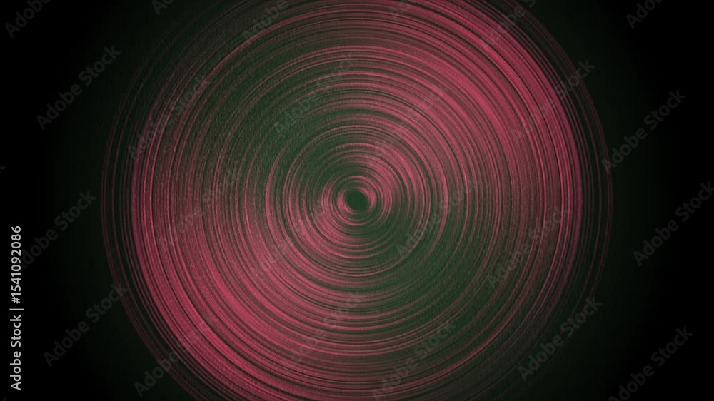 Poster abstract red toned metallic circles with grungy grainy texture. seamless looping geometric motion de