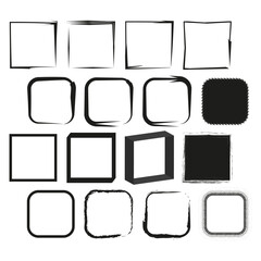 Minimalist square frames. Abstract Vector outlines. Geometric clean shapes. Modern empty borders.