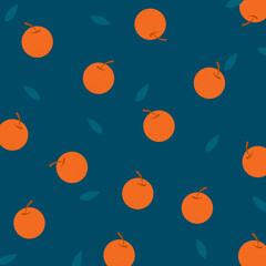 Orange fruit pattern vector illustration. Orange pattern.