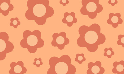 Lovely floral wallpaper in brick orange tones.