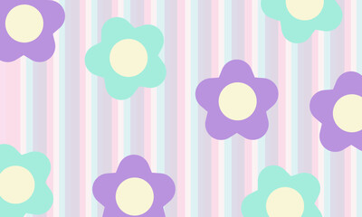 Beautiful pastel colored cute flower vector illustration.