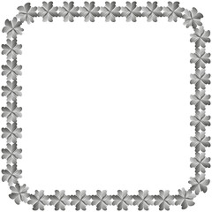 Metallic gear frame. Industrial border element. Cogwheel pattern decor. Vector mechanical illustration.