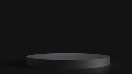 The Black podium for Advertising or present concept 3d Rendering.