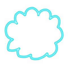 Abstract Cloud Shape with Cyan Outline