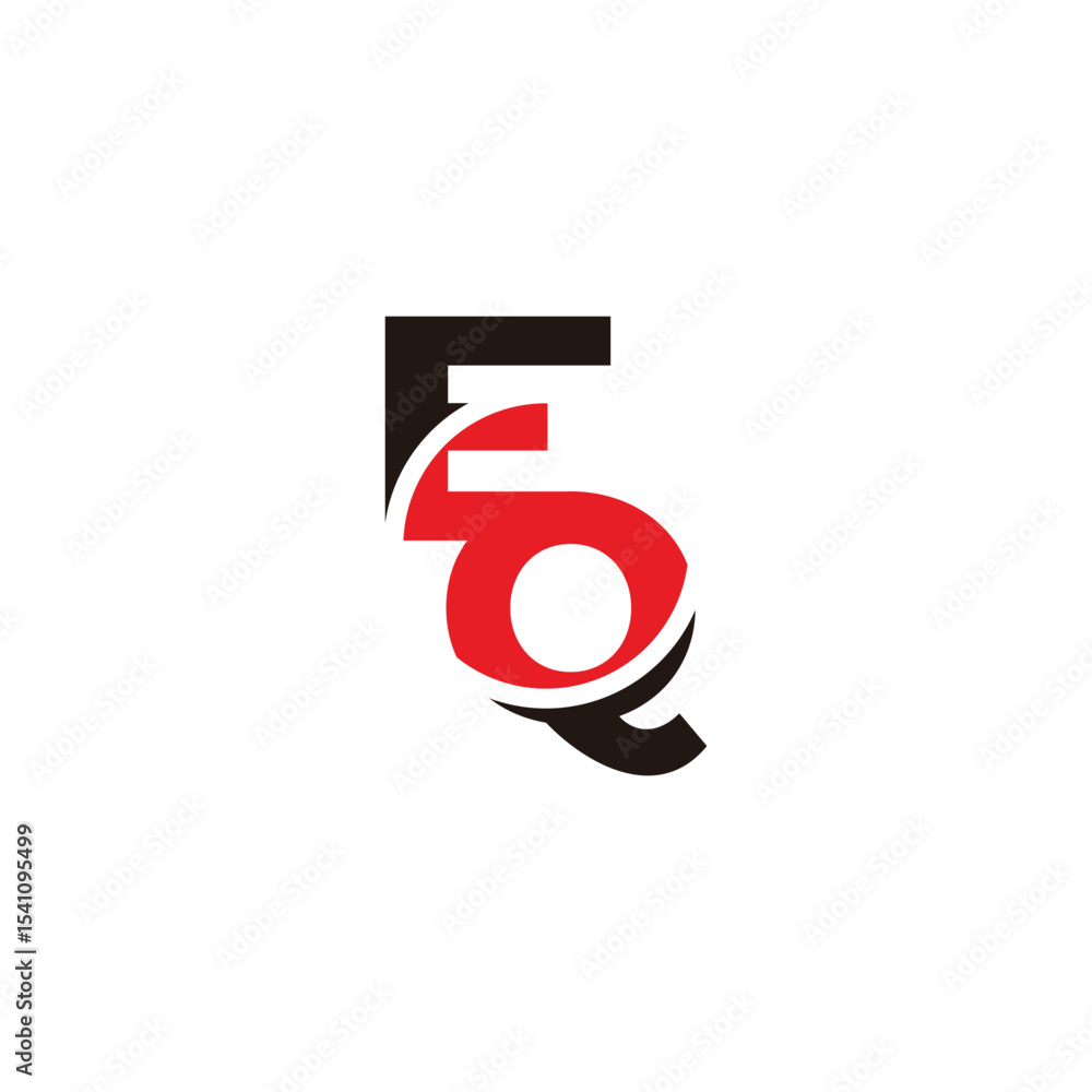 Poster letter eq circles linked slice simple logo vector