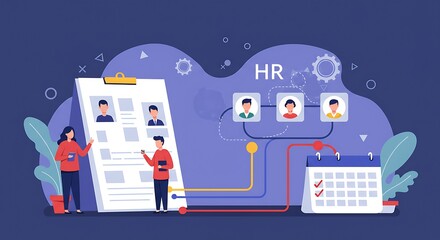 Hr personnel reviewing candidate applications and scheduling interviews.