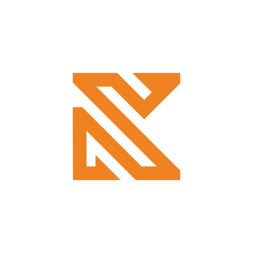 letter nsk simple stripes geometric logo vector