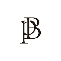 letters bp 3d linked overlapping flat logo vector