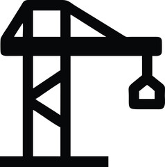Construction Crane Icon Heavy Lifting Equipment for Building and Infrastructure Projects