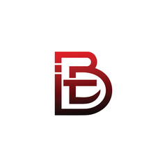 Abstract red and black interlocked letter be logo design