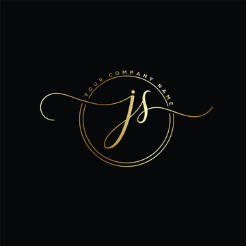 Elegant gold js initials logo design for company branding