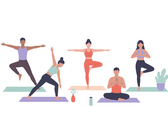Diverse Group Yoga Practice: Wellness & Balance