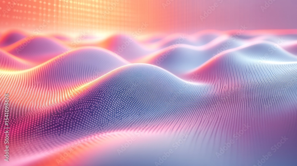 Poster abstract digital landscape with undulating forms