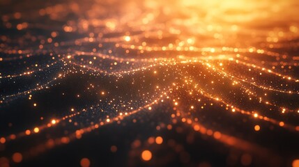 Obraz premium Abstract glowing particles flowing, digital art, futuristic background, artistic design