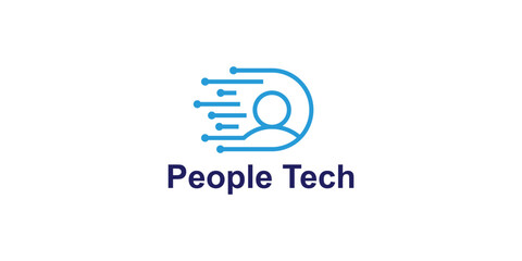 logo design people and technology,connect,design symbol,icon,idea,creative,elegant.