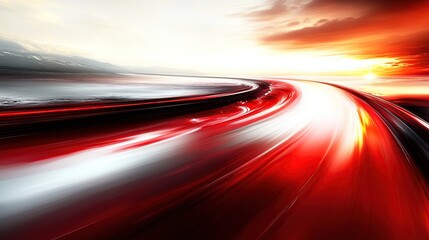 Obraz premium Dynamic road curves at sunset