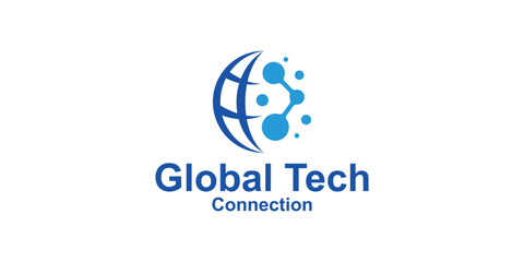 logo design global and molecule,connection,design,creative,elegant.