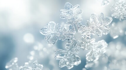 Detailed snowflake, delicate crystal, winter wonderland, beautiful detail, high resolution