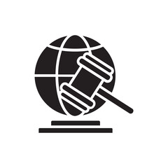 justice gavel and globe