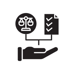 hand holding law symbol