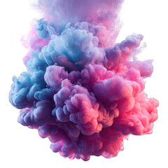 Vibrant, swirling cloud of colorful smoke