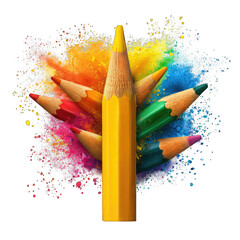 Colorful pencils burst with vibrant hues