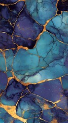 Blue-purple gold foil marble stone pattern texture illustration poster background