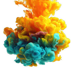 Vibrant swirling colors explode in a dynamic abstract form