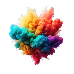 Vibrant, swirling colorful ink explosion