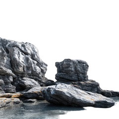Gray rocks, water's edge