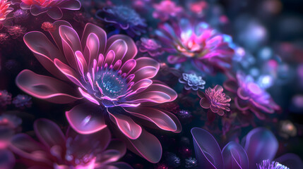 Petals of the Fifth Dimension – Abstract Light Garden in Cosmic Flow