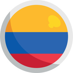 Colorful Colombia Flag Pin Vector Illustration