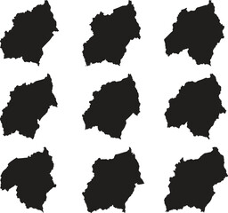 Obraz premium Uganda map black silhouette vector style with white background