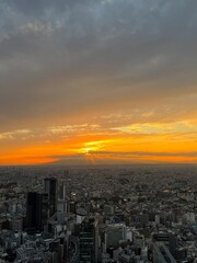 Fototapeta premium sunset over the city