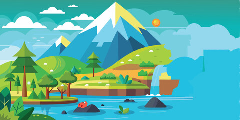 Naklejka premium nature and landscape vector